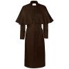 Unisex Clergy Robe Adult Priest Costume Monk Wizard Exorcist Costume Renaissance Cosplay Halloween Outfit Coffee view 1