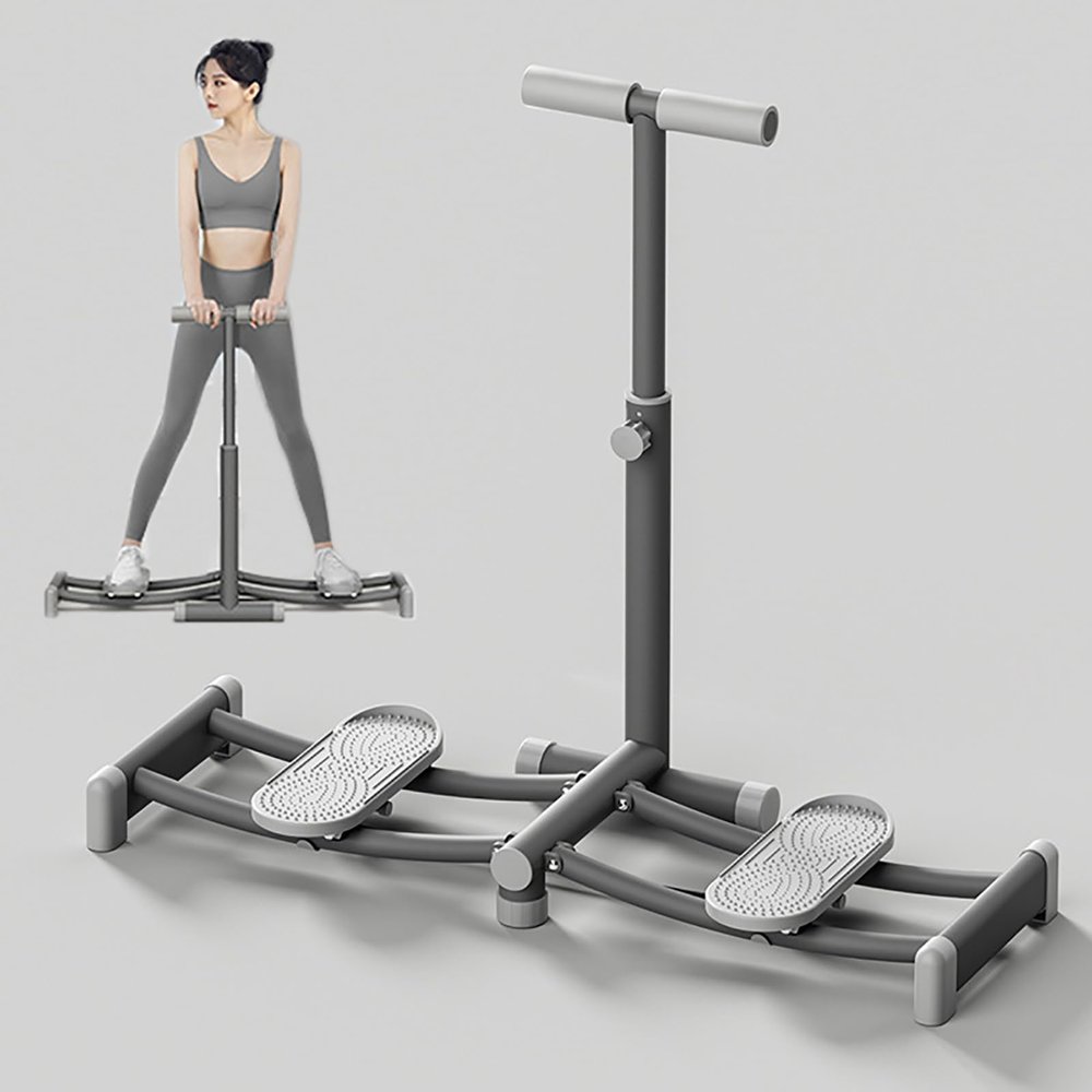 CHANGLKJ Ski Practice Machine, Pelvic Floor Muscle Repair Trainer, Ski Leg Simulator with Handle, Max Load 220 Lb and Bar Height Adjustable, Anti Slip and Foldable Design, for Butt Lifting Training