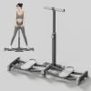 CHANGLKJ Ski Practice Machine, Pelvic Floor Muscle Repair Trainer, Ski Leg Simulator with Handle, Max Load 220 Lb and Bar Height Adjustable, Anti Slip and Foldable Design, for Butt Lifting Training