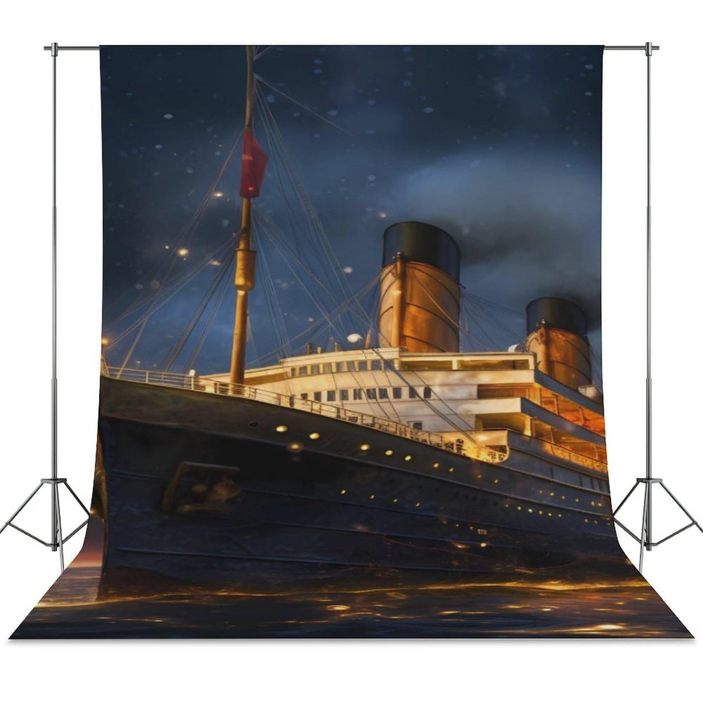Titanic Cruise Ship Voyage Photography Backdrop Photoshoot Background Screen for Portrait Photo Studio Photography Props 56"x118"