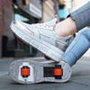 LIULIWEIFA Roller Skate Shoes for Kids Boys Girls with 4-Wheels Unisex Retractable Skating Shoes Wheels Sneakers Fashion Roller Wheeled for Adolescents Park Sports Walking,815 red,6.5 view 3
