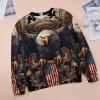 American Bald Eagle Flag Women's Round Neck Sweatshirt Printed Long Sleeve Pullover Tops L view 3