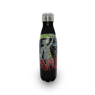Rocksax Metallica And Justice For All Vacuum Insulated Stainless Steel Water Bottle  16.9 fl oz Hot & Cold Rock Band Collectible Drink Bottle  500 mL Capacity