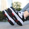 LIULIWEIFA Roller Skate Shoes for Kids Boys Girls with 4-Wheels Unisex Retractable Skating Shoes Wheels Sneakers Fashion Roller Wheeled for Adolescents Park Sports Walking,116 Black,1.5 view 2