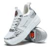 LIULIWEIFA Roller Skate Shoes for Kids Boys Girls with 4-Wheels Unisex Retractable Skating Shoes Wheels Sneakers Fashion Roller Wheeled for Adolescents Park Sports Walking,815 red,1.5 view 1