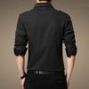 Men's Long Sleeve Classic Shirt Casual Cotton Button Up Shirts Spread Collar Beach Shirts with Pockets (6X-Large,Black) view 3