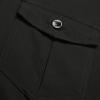 Men's Long Sleeve Classic Shirt Casual Cotton Button Up Shirts Spread Collar Beach Shirts with Pockets (6X-Large,Black) view 4