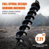 Ground Anchor Screw in, 4 Pack Spiral Trampoline Anchors with Nut and Tool Swing Set Anchors Tent Stakes High Wind Heavy Duty for Sheds, Carports, Mobile Home Black view 2