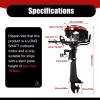 4 Stroke 7 HP Outboard Motor Boat Engine,196CC Gas Powered Heavy Duty Fishing Boat Motor Long Shaft Marine Engine with Air Cooling System & TCI Ignition System for Inflatable Boat,Kayak,Rubber Boat view 2