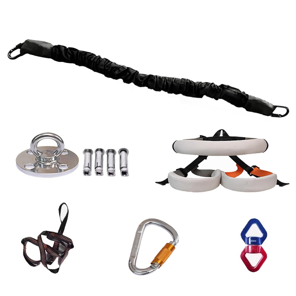 MZZKFC Indoor Suspension Bungee Fitness Set Wear-Resistant, Latex Bungee Resistant Band Anti-Aging Stretch Resistant, Aerial Yoga Stretch Rope for Dance Move(L - 67.5-77.5 kg/148.8-170.6 lbs)