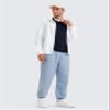 CRZ YOGA Cotton Fleece Lined Relaxed Sweatpants for Men 32" - Loose Lounge Casual Bottom Sweat Pants with Zipper Pocket Cambric Blue Large view 3