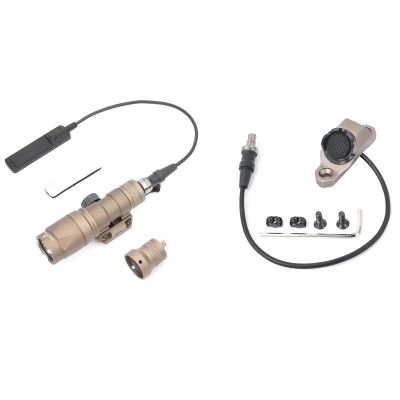 NECARL M300A 500 Lumens Tactical Flashlight Weapon Light Tan + Tan Remote Pressure Switch for Mlok/Keymod Rail