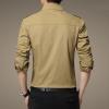Men's Long Sleeve Classic Shirt Casual Cotton Button Up Shirts Spread Collar Beach Shirts with Pockets (6X-Large,Khaki) view 2