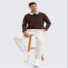 CRZ YOGA Cotton Fleece Lined Relaxed Sweatpants for Men 32" - Loose Lounge Casual Bottom Sweat Pants with Zipper Pocket Milky White (Bone) XX-Large view 3