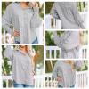 fretory Mid-Length Shirt with Striped Lapel and Oversized Drawdown Sleeves (Pink,XXL) view 3