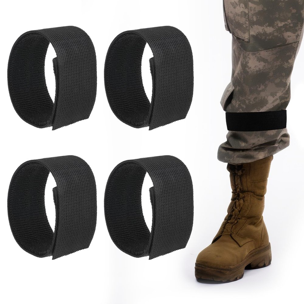 4 PCS Cowboy Boot Ankle Strap Snake Bootstraps Elastic Adjustable Boot Blousers for Gardening Hiking Cycling Fishing Running Hunting