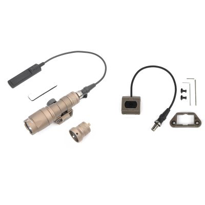 NECARL M300A 500 Lumens Tactical Flashlight Weapon Light Tan + Tan Remote Pressure Switch for 20mm Picatinny Mlok/Keymod Rail