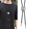 SHITINGRM Vintage Western Lariat Tie Heart Necktie Punk Lariat Necklace Costume Accessory Lariat Tie Western view 2
