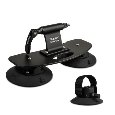 EBIZ&TECH Bike Rack for Car Roof, Quick Release Aluminium Alloy Roof Rack with Suckers for Various Vehicles, Fits Mountain & Road Bikes with Adapters with 12x100mm/15x100mm/15x110mm (Black, 3 Suckers)