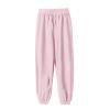 Kids Unisex Cotton Pull On Jogger Pants Solid Color Elastic Waistband Casual Sports Pants Boys Girls (Purple, 4-5 Years) view 1