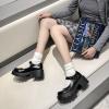 Women's Chunky Black Shoes Gothic Platform High Heels Lolita Shoes Wedge Round Toe Leather Mary Jane Pumps Oxfords Shoes view 2