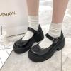 Women's Chunky Black Shoes Gothic Platform High Heels Lolita Shoes Wedge Round Toe Leather Mary Jane Pumps Oxfords Shoes view 3