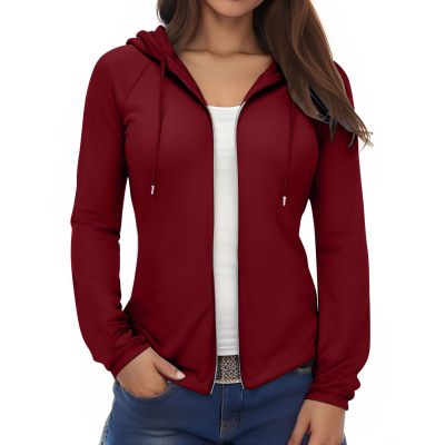 HGps8w Zip Up Hoodies for Women Long Sleeve Basic Sweatshirts Jacket 2025 Fall Winter Hooded Outerwear with Pockets