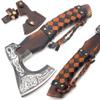 CHEEKU MEEKU Custom Handmade Carbon Steel Real Viking Axe Hatchet,Camping Axe, Birthday Gift for him, Leather Wrapped Handle and Leather Sheath (FM 26) view 1