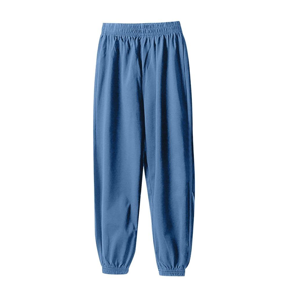 Kids Unisex Cotton Pull On Jogger Pants Solid Color Elastic Waistband Casual Sports Pants Boys Girls (E, 10-11 Years)