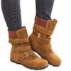 Womens Low Heel Suede Slip On Casual Ankle Boots Outdoor Side Zipper Buckle Winter Mid Calf Fashion Winter Snow Booties view 2