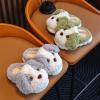 Toddler House Slippers Kids Cute Animal Cartoon Shoes Girls Boys Warm Fuzzy Winter Household Slippers Dog Shoes (Green, 2 Big Kids) view 4