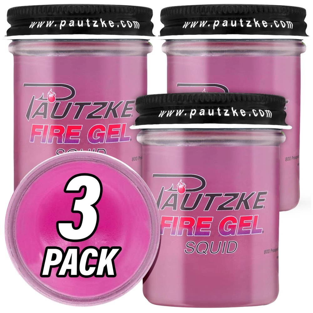 Pautzke Fire Gel Fish Attractant with Squid Scent for Baits & Lures, 1.75 oz Long-Lasting Fish Attractant Enhances Deep Sea Tackle, Ideal for Offshore Fishing Bait & Trolling Deep Water