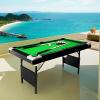 6FT Foldable Billiard Table, Green Felt Top, with Cues and Balls, for Family Game6FT Billiard Table,6FT Game Table, Billiards, Pool Table, Children's Billiard Table, Children's Pool Table view 1