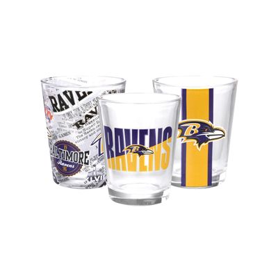 FOCO Baltimore Ravens NFL Team Spirit Shot Glasses - 3 Pack
