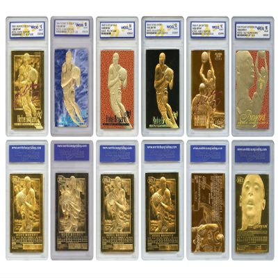 1996-97 Fleer Skybox Kobe Gold Leaf 6-Card Rookie RC Set Officially Licensed - All 6 Cards Graded Gem Mint 10