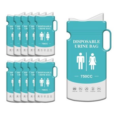 Heeguosons 8Pcs Emergency Disposable Urinal Bags, 750 ML Camping Pee Bags Unisex Urine Bag Vomit Bag for Travel Traffic Jam Portable Toilet Bag for Men Women
