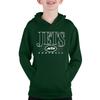 Team Fan Apparel NFL Youth Overtime Blueprint Football Fleece Hooded Sweatshirt, For Boys and Girls, Pro Hoodie Pullover (New York Jets - Forest Green, X-Large) view 1