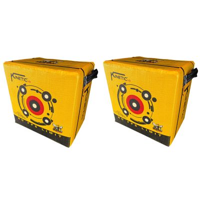 Morrell Targets 144 Jacket Kinetic 1.0 Portable Field Point Archery Bag Target with 2 Shooting Sides, 10 Bullseyes, and Handles, 2 Pack, Yellow