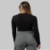 32 Degrees Heat Women's Lightweight Crew Baselayer Top | Form Fitting | Long Sleeve | 4-Way Stretch | Thermal, Black, X-Small view 3