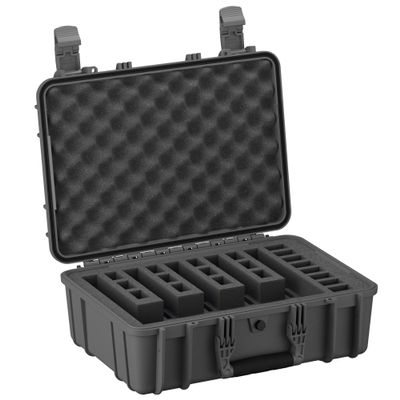 Condition 1 18" 5 Pistol Gun Case w/Pre-Cut Foam for 20 Mags Waterproof, Lockable, TSA Approved, Stackable, Fits Optics & Lights Gun Metal Gray, Made in USA, Model 801