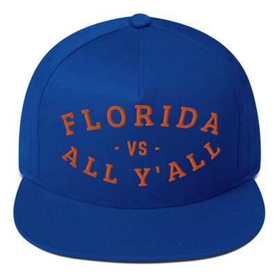 Florida VS All Y'all - Represent The Gator State Flat Bill Cap Royal Blue