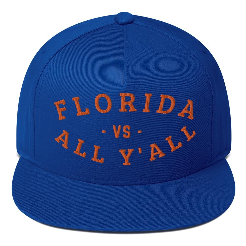 Florida VS All Y'all - Represent The Gator State Flat Bill Cap Royal Blue