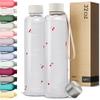KIVY Clear water bottle 32oz [Lightweight & Shatterproof] Fits Backpack & Cupholder for Travel, Sports, School, Gym - Cute water bottle aesthetic - Cherry Edition view 1
