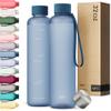 KIVY Slim Water Bottle 32oz [Lightweight & Shatterproof] Fits Backpack & Cupholder for Travel, Sports, School - Blue water bottle no straw - Cute aesthetic water bottles screw top - Dishwasher Safe view 1