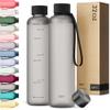 KIVY Slim Water Bottle 32oz [Lightweight & Shatterproof] Fits Backpack & Cupholder for Travel, Sports, School, Gym - Black water bottle no straw for Men - Screw top - Dishwasher Safe view 1