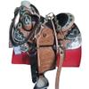 AD Saddlery Silver Genuine Cowhide Leather Western Pleasure Show Horse Saddle Handmade with Silver Fitting Leather Equestrian Trail Horse Saddles Size: 10"-18" inches Seat SHOW07 (18" inches Seat) view 1