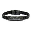 Backpacking Adventures Interlaced Leather Bracelet, Gifts from Friends and Family for Birthday, Backpacking Is My Happy Place view 1