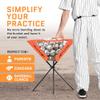 Baseball Softball Portable Batting Practice Ball Caddy, Use During Training and Drills, Save Your Back No More Bending, Holds up to 60 Baseballs, Instant Setup (3 Leg) view 2