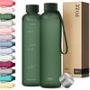 KIVY Slim Water Bottle 32oz [Lightweight & Shatterproof] Fits Backpack & Cupholder for Travel, Sports, School, Gym - Dark green - Gym water bottle screw top - Dishwasher Safe view 1