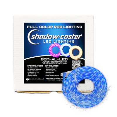 shadow-caster LED Light Strip - 8' (2.5m) Length - RGB - 12V - 8 Clips & 1 End Cap - Silicone Housing - Waterproof